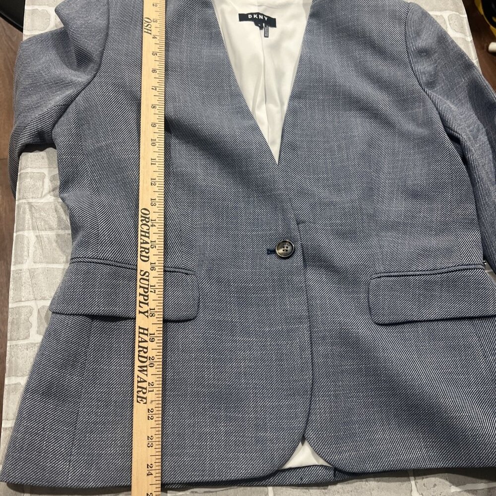 DKNY Blazer Women 12Blue Jacket Coat‎ Career Preppy One Button Lined NEW - Picture 10 of 15